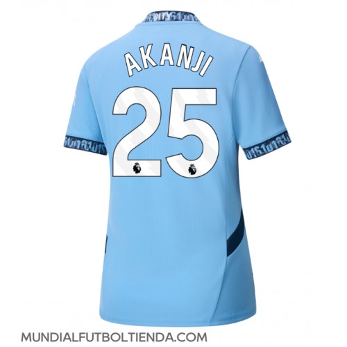 Camiseta Manchester City Manuel Akanji #25 Primera Equipación Replica 2024-25 para mujer mangas cortas